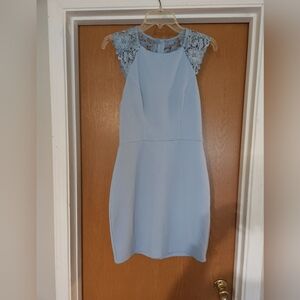 Light blue dress with see through lace